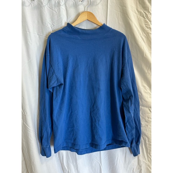 Cotton Deluxe Men’s XL Blue Long Sleeve Turtle Neck - Picture 2 of 4